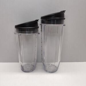 Lot of 2 Nutri Ninja Replacement Blender Cups 24oz and 32oz With Sip & Seal Lids